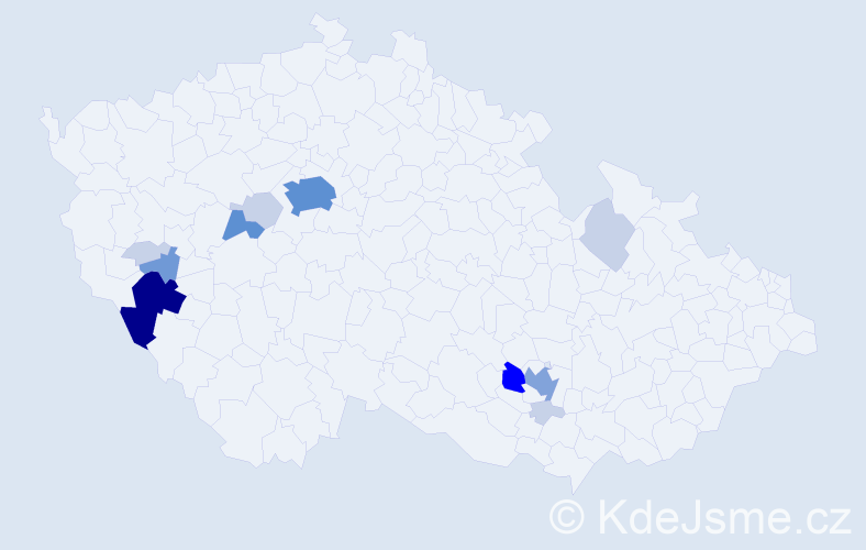 Příjmení: 'Baštařová', počet výskytů 42 v celé ČR