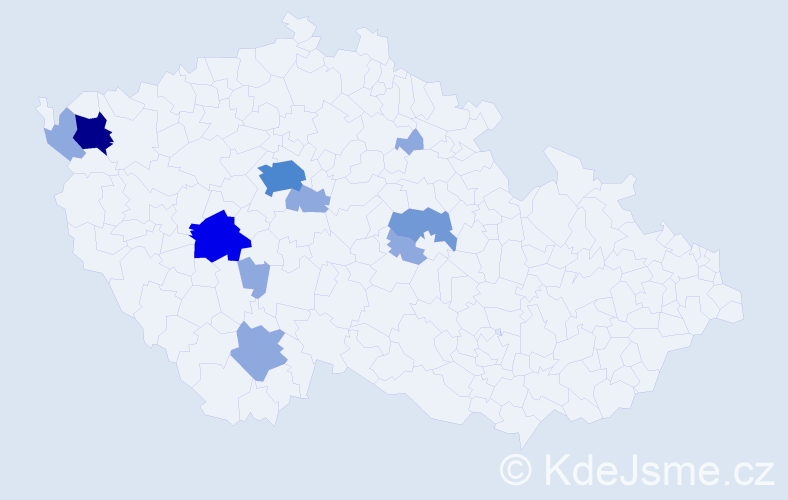 Příjmení: 'Paprštein', počet výskytů 22 v celé ČR
