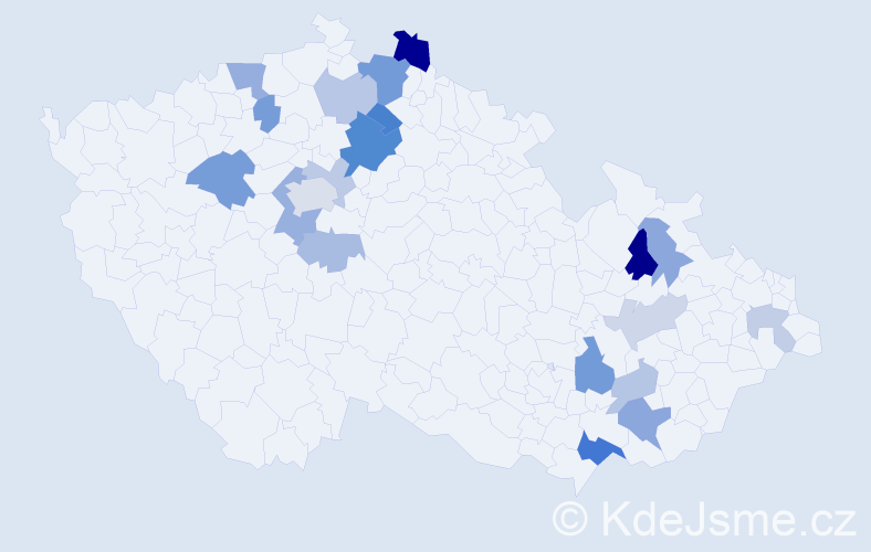 Příjmení: 'Paveleková', počet výskytů 41 v celé ČR