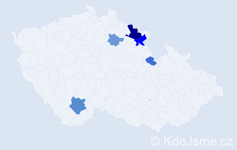 Příjmení: 'Tham', počet výskytů 12 v celé ČR