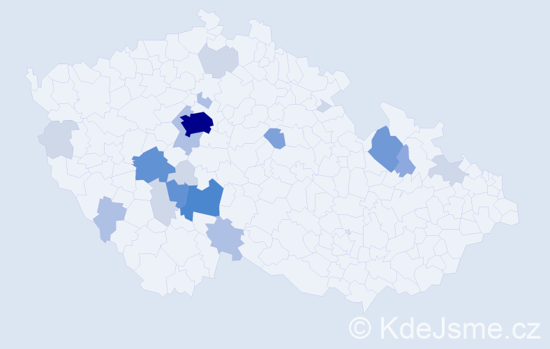 Příjmení: 'Tatoušek', počet výskytů 60 v celé ČR