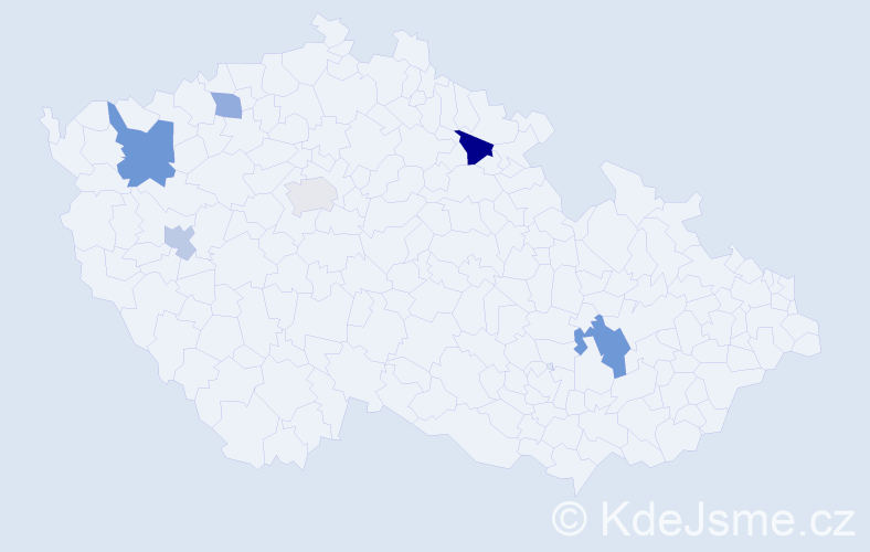 Příjmení: 'Erva', počet výskytů 9 v celé ČR