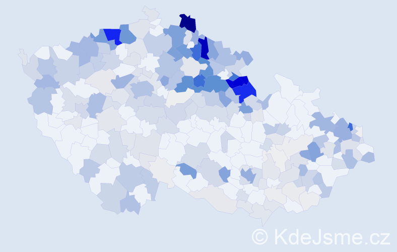 Příjmení: 'Tomáš', počet výskytů 1414 v celé ČR