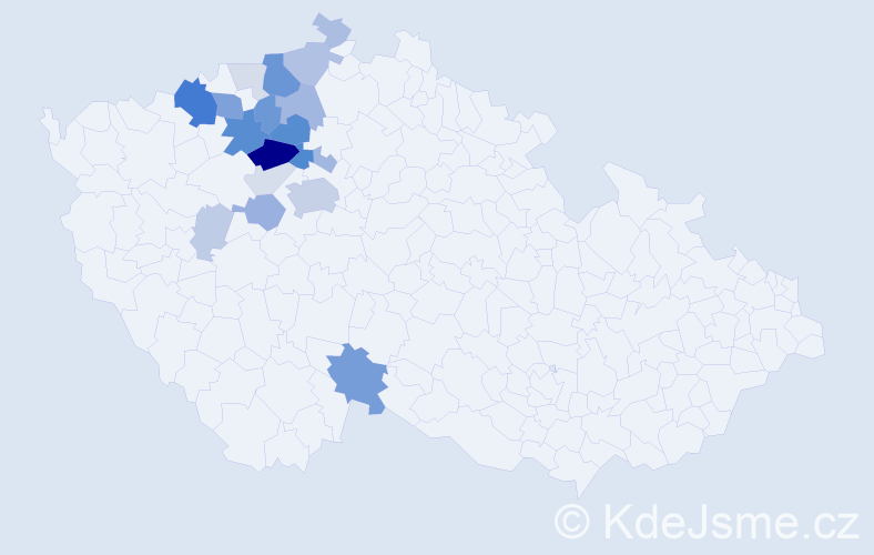 Příjmení: 'Kricnerová', počet výskytů 65 v celé ČR