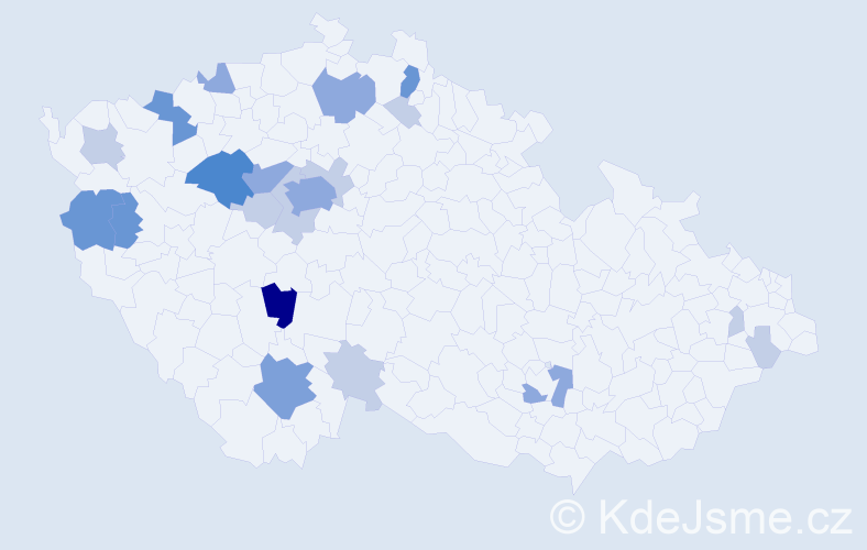 Příjmení: 'Kokrment', počet výskytů 53 v celé ČR