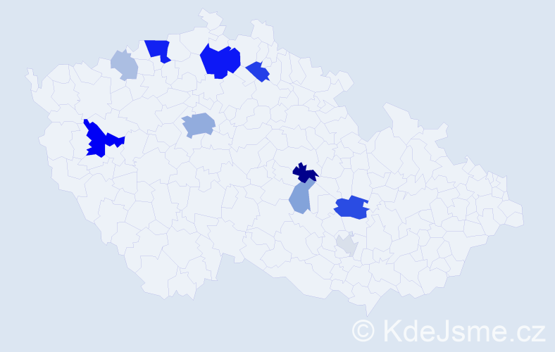 Příjmení: 'Seko', počet výskytů 37 v celé ČR