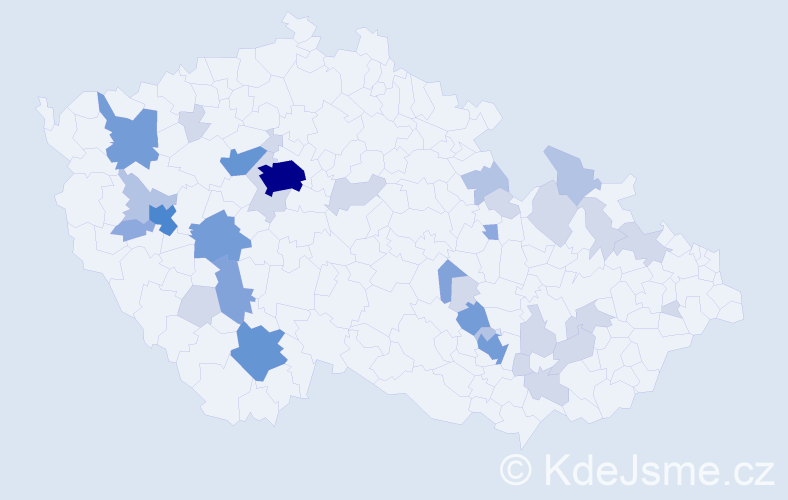 Příjmení: 'Záluská', počet výskytů 94 v celé ČR