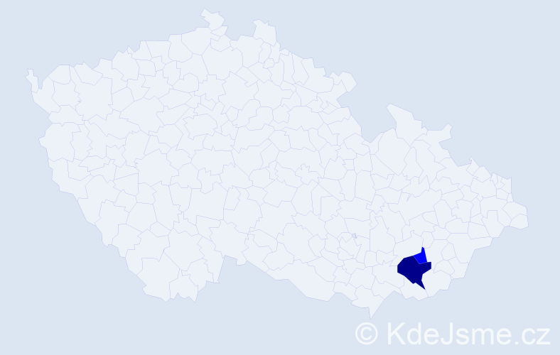 Příjmení: 'Pisarovská', počet výskytů 5 v celé ČR