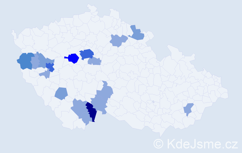 Příjmení: 'Schicker', počet výskytů 39 v celé ČR