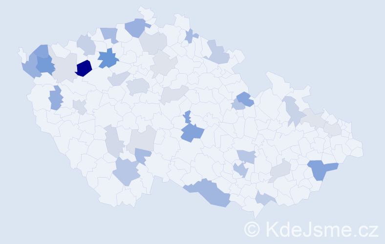 Příjmení: 'Gábriš', počet výskytů 95 v celé ČR