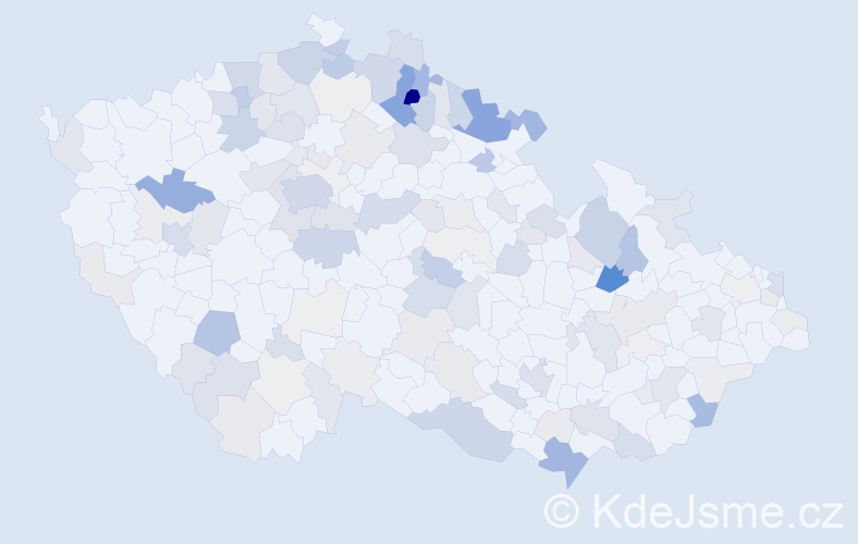 Příjmení: 'Hübner', počet výskytů 411 v celé ČR