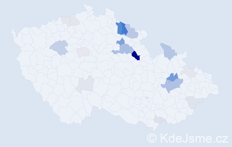 Příjmení: 'Prošvic', počet výskytů 56 v celé ČR