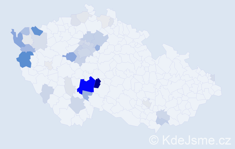 Příjmení: 'Kostrounová', počet výskytů 134 v celé ČR