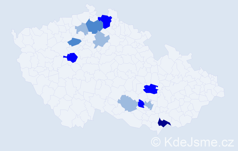 Příjmení: 'Koncová', počet výskytů 25 v celé ČR