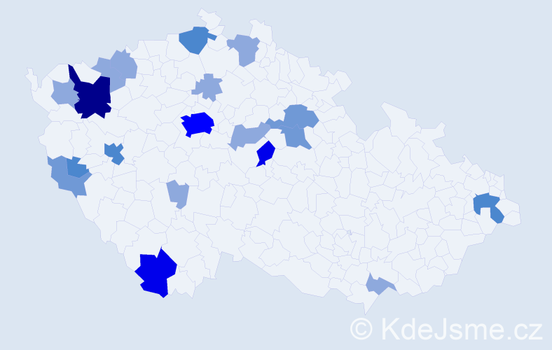 Příjmení: 'Mitro', počet výskytů 46 v celé ČR