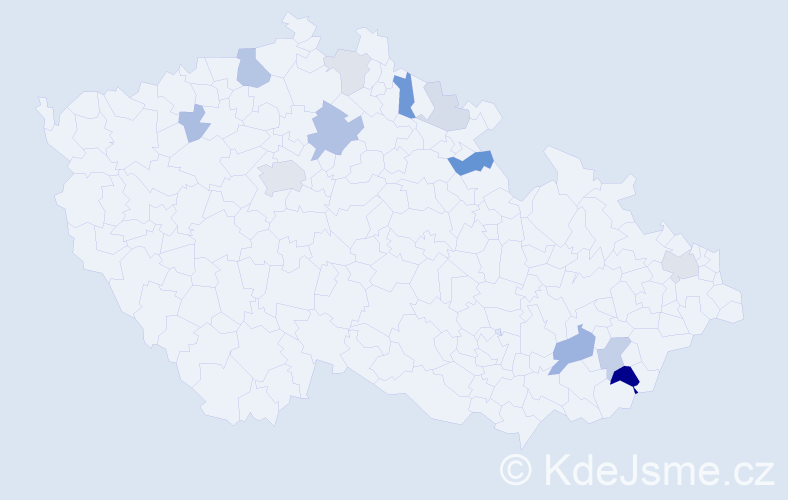 Příjmení: 'Domorád', počet výskytů 31 v celé ČR