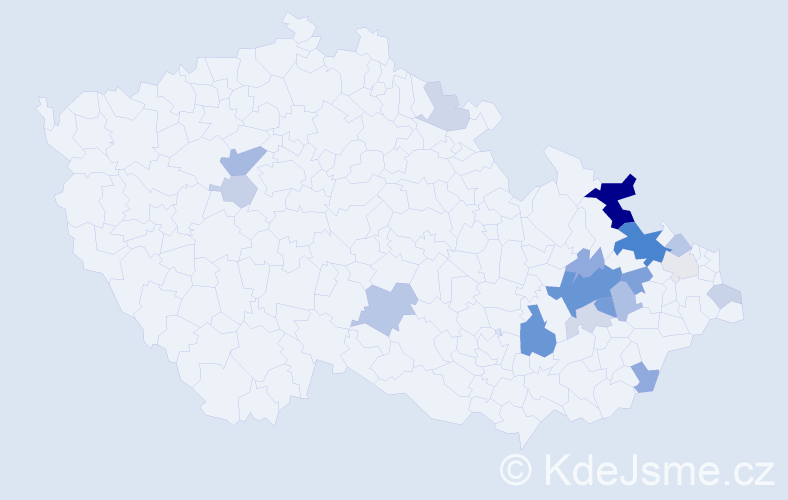 Příjmení: 'Morbitzer', počet výskytů 47 v celé ČR
