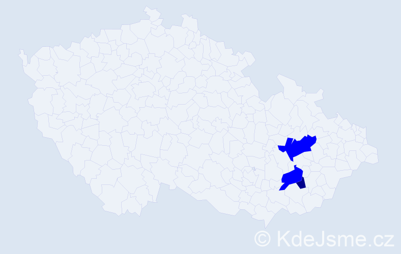 Příjmení: 'Hádalová', počet výskytů 4 v celé ČR