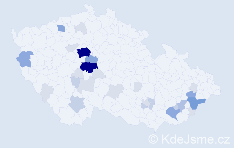 Příjmení: 'Pohunková', počet výskytů 97 v celé ČR