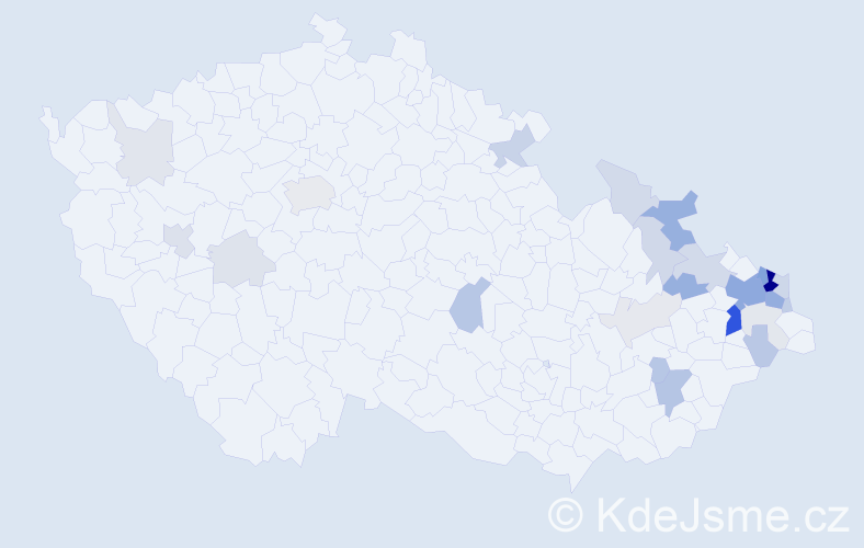 Příjmení: 'Krmášková', počet výskytů 84 v celé ČR