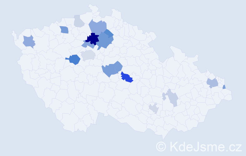 Příjmení: 'Bolvan', počet výskytů 43 v celé ČR