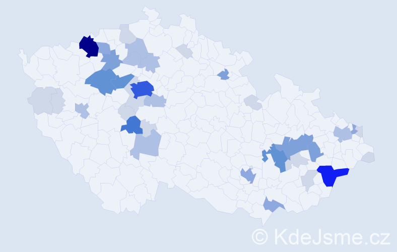 Příjmení: 'Halašová', počet výskytů 115 v celé ČR
