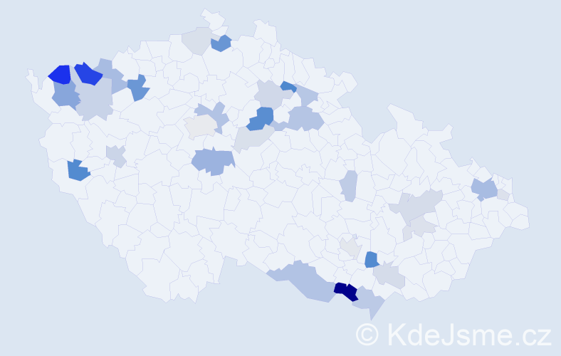 Příjmení: 'Karbula', počet výskytů 84 v celé ČR