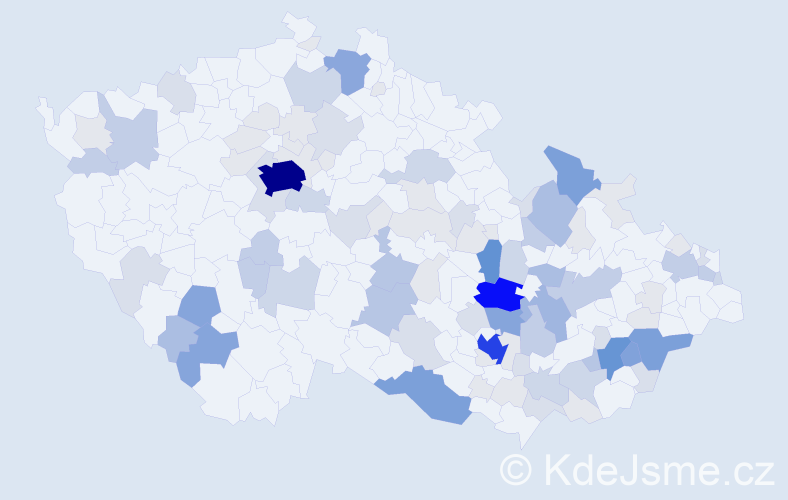 Příjmení: 'Řezník', počet výskytů 376 v celé ČR
