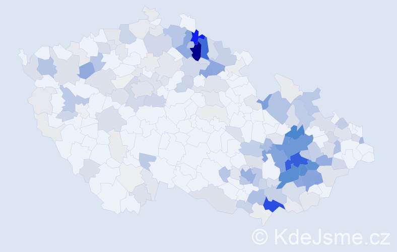 Příjmení: 'Nesvadbová', počet výskytů 776 v celé ČR