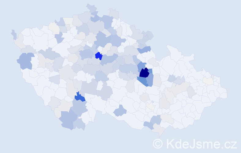 Příjmení: 'Vomáčková', počet výskytů 623 v celé ČR