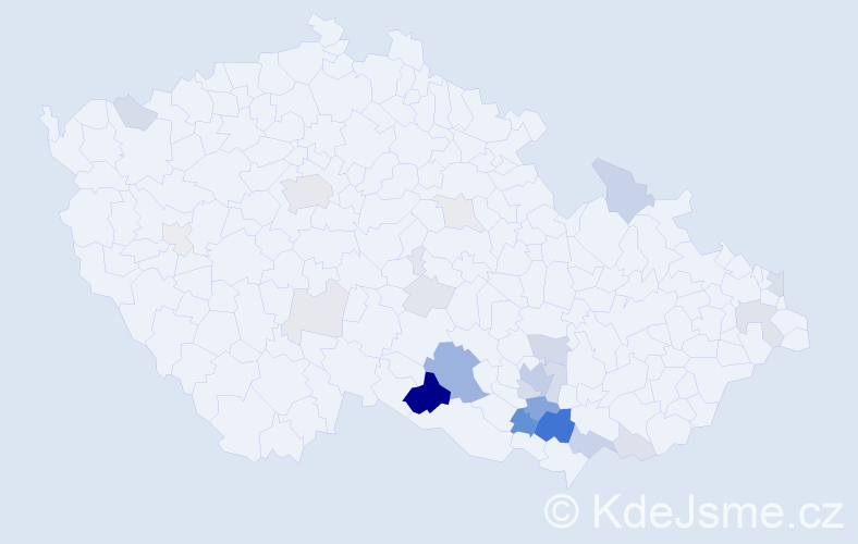 Příjmení: 'Pacasová', počet výskytů 79 v celé ČR