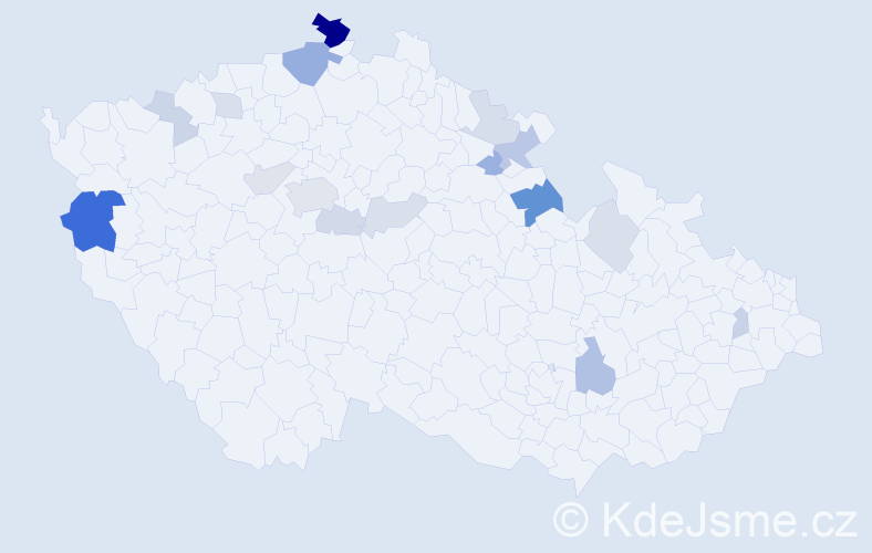 Příjmení: 'Danitová', počet výskytů 43 v celé ČR