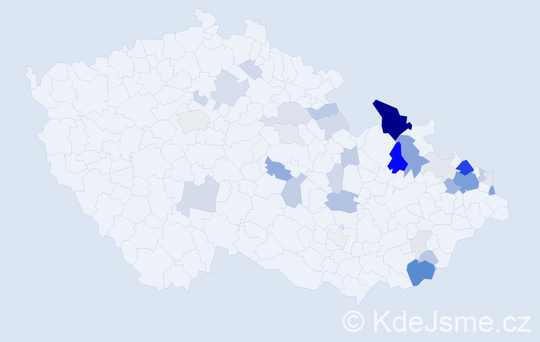 Příjmení: 'Kozubová', počet výskytů 115 v celé ČR
