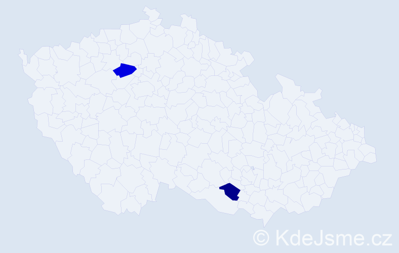 Příjmení: 'Tašlmar', počet výskytů 5 v celé ČR