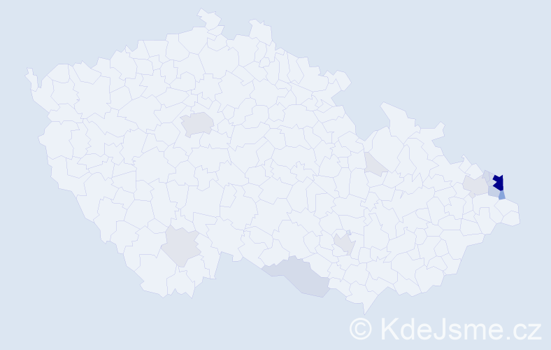 Příjmení: 'Monczková', počet výskytů 57 v celé ČR