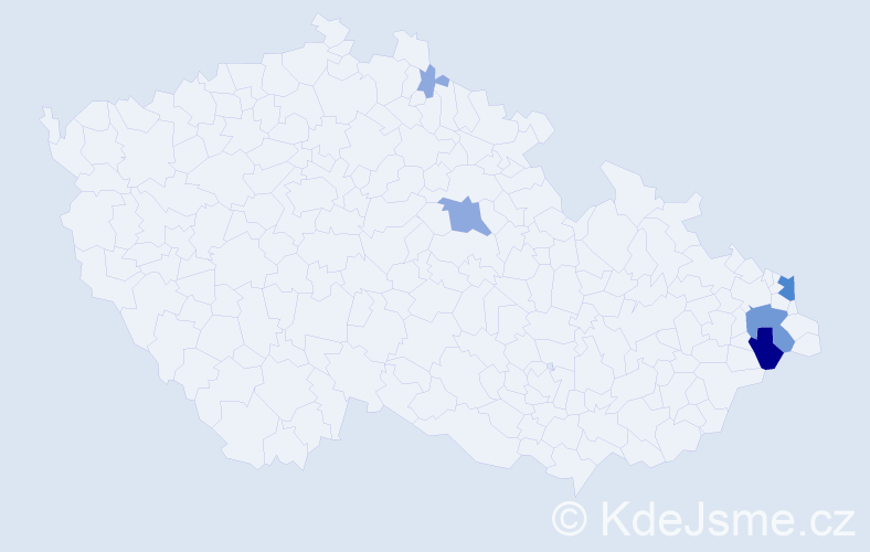Příjmení: 'Koribanič', počet výskytů 13 v celé ČR