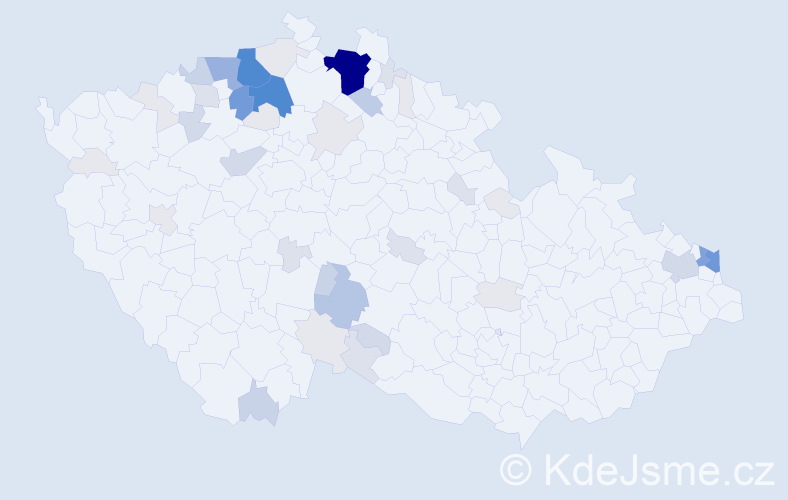 Příjmení: 'Gujda', počet výskytů 210 v celé ČR