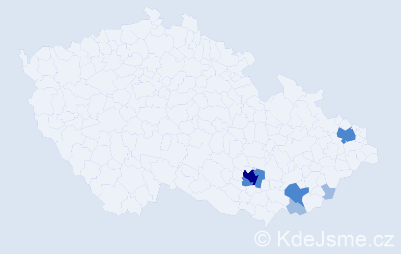 Příjmení: 'Bžatek', počet výskytů 12 v celé ČR