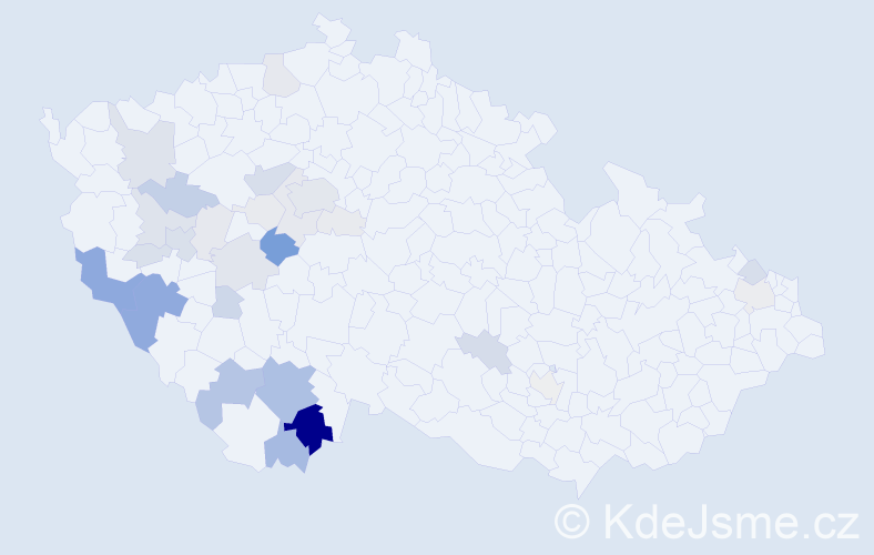 Příjmení: 'Brousek', počet výskytů 120 v celé ČR