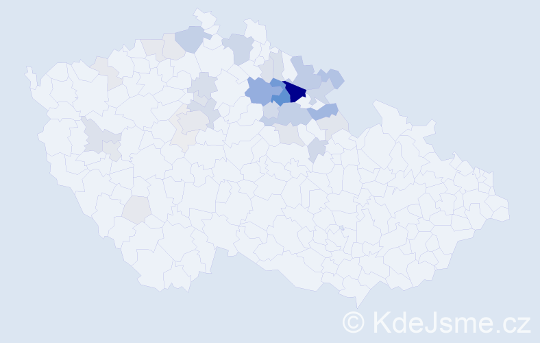 Příjmení: 'Špůr', počet výskytů 123 v celé ČR