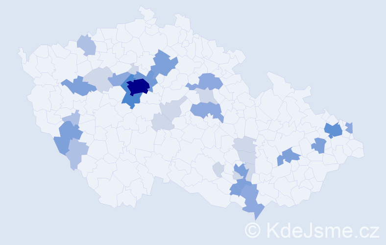 Příjmení: 'Frőhlich', počet výskytů 98 v celé ČR