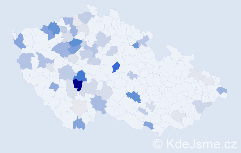 Příjmení: 'Mladý', počet výskytů 169 v celé ČR