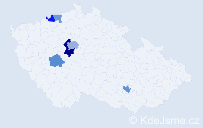 Příjmení: 'Aslan', počet výskytů 13 v celé ČR