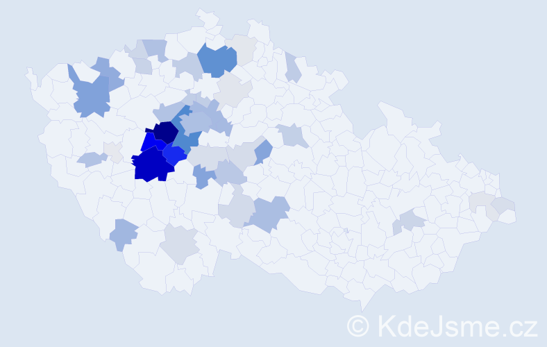 Příjmení: 'Šinágl', počet výskytů 166 v celé ČR