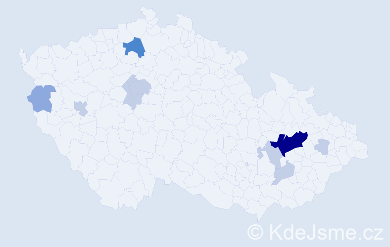 Příjmení: 'Mikisek', počet výskytů 24 v celé ČR