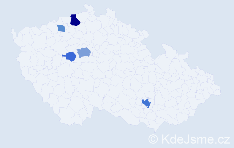 Příjmení: 'Kubeschová', počet výskytů 15 v celé ČR