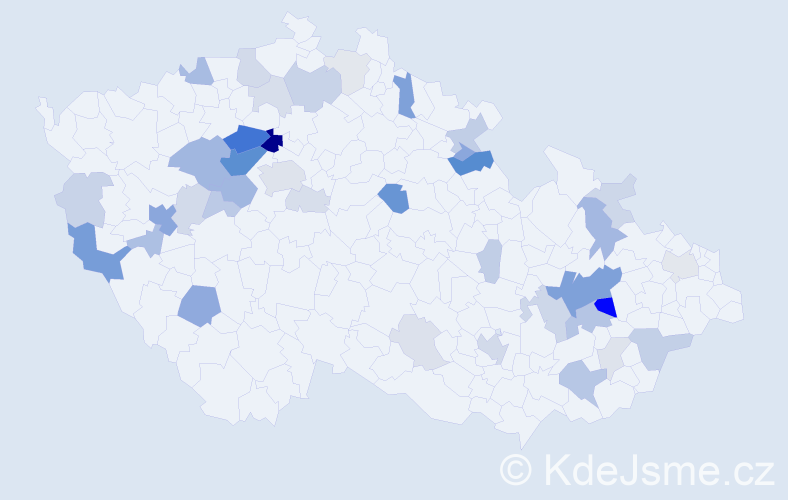 Příjmení: 'Ulmová', počet výskytů 121 v celé ČR