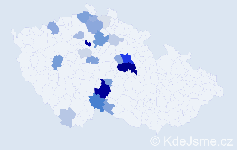 Příjmení: 'Jinoch', počet výskytů 88 v celé ČR