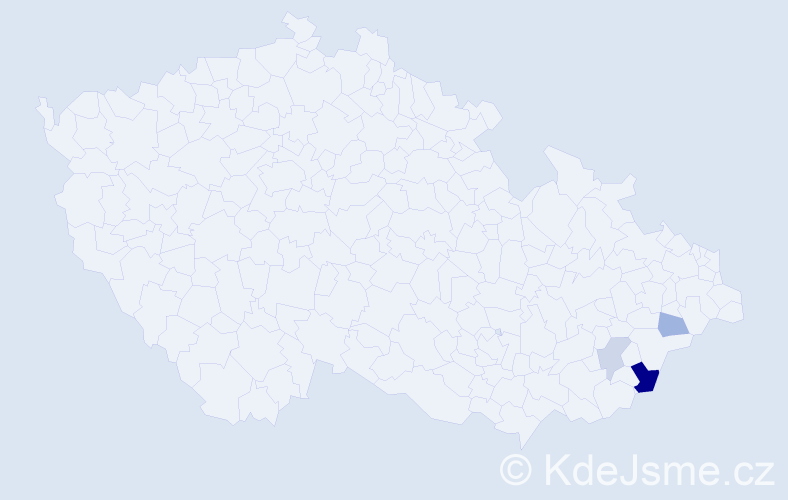 Příjmení: 'Strbák', počet výskytů 6 v celé ČR
