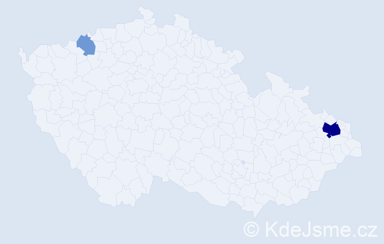 Příjmení: 'Beregiová', počet výskytů 9 v celé ČR